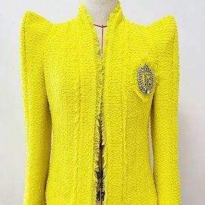 Yellow wool blazer